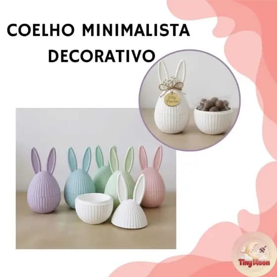 Coelhinho Da Pascoa Decoracao Minimalista Porta Doces Objetos Chocolates