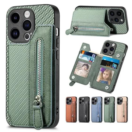 Card Wallet Zipper Case for Samsung Galaxy A17 A07 A56 A36 A26 A16 A06 A55 A35 A25 A15 A05S A05 A54 A24 A14 A04S Cover