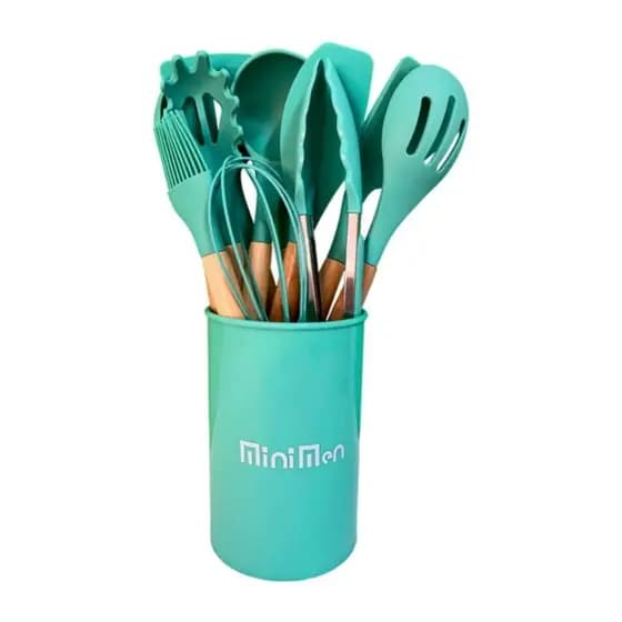 Utensilios de Cozinha Suporta até 230 Graus Silicone Minimen 12 Peças