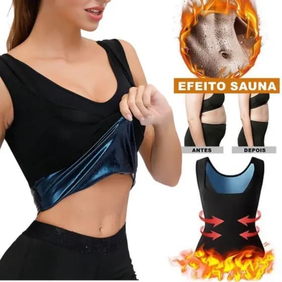 Cinta Modeladora Colete Queima Gorduras Feminina Regata Seca Barriga