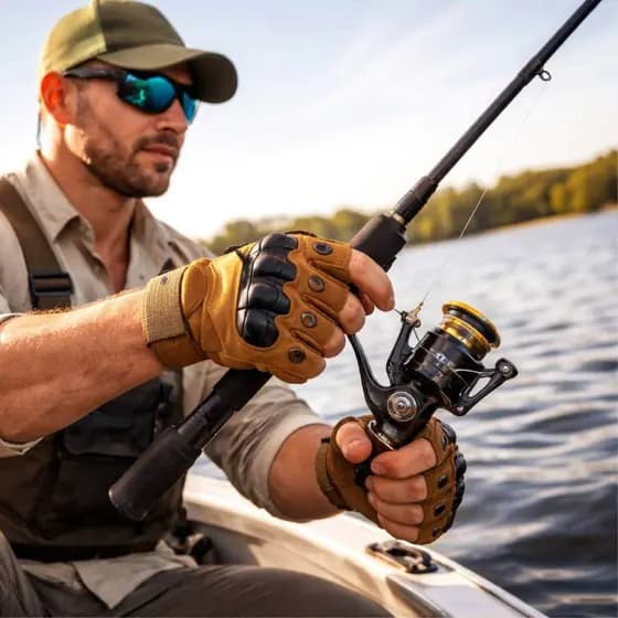 Luva Tática Meio Dedo Antiderrapante Bike Caça Camping Pesca