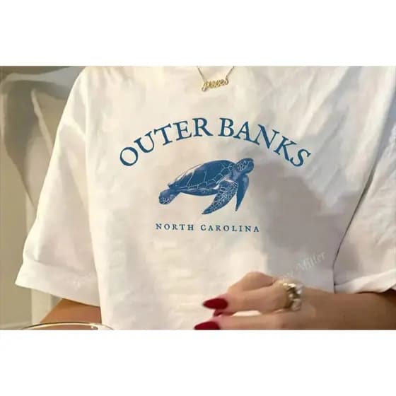 Camiseta 100% Algodão Tartaruga Ocenano Outer Banks Minimalista Lançamento 2025 Envio Imediato