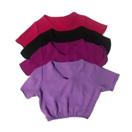 Blusa Ciganinha Infantil Duna Croped Ciganinha Com Manga Infantil Blogueirinha Verão