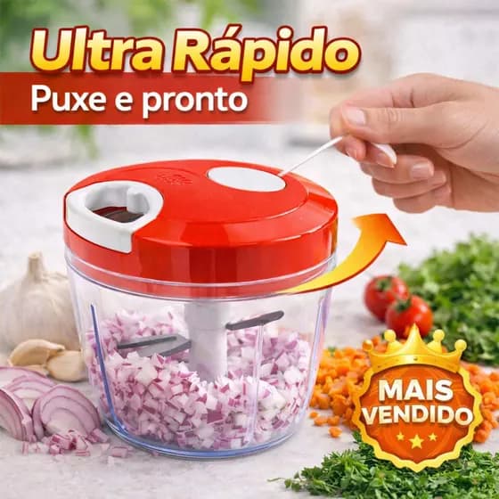 PraticoChef™ Mini Processador Manual Portátil Triturador de Alimentos Rápido Sem Energia Fácil Limpeza