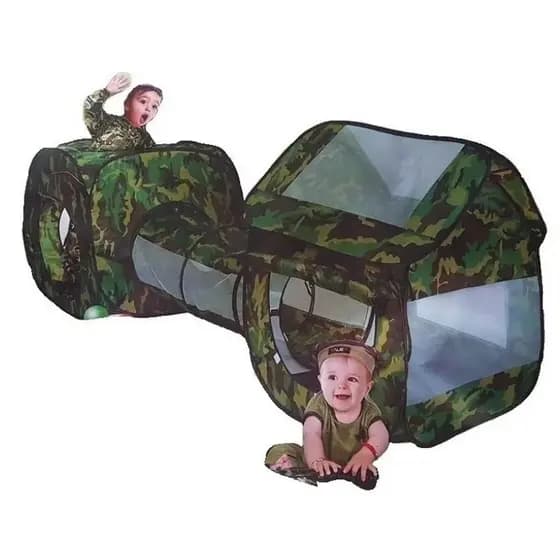 Barraca Infantil 3x1 Com Túnel Camuflada