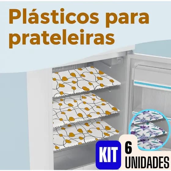Jogo de Toalhas para Geladeira - KIT 6 Peças | Protetor para Prateleira de Geladeira Cozinha