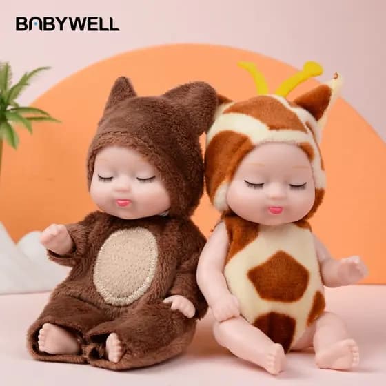 Moda 11cm Simulação Princesa Bonecas De Brinquedo Mini Boneca Adormecida Série Doll Cartoon Animal Toy For Kids Kawaii Dolls Gift
