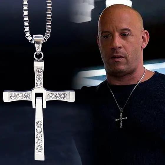 Colar Corrente Cruz Vin Diesel Dominic Toretto Velozes e Furiosos Corrente Cruz