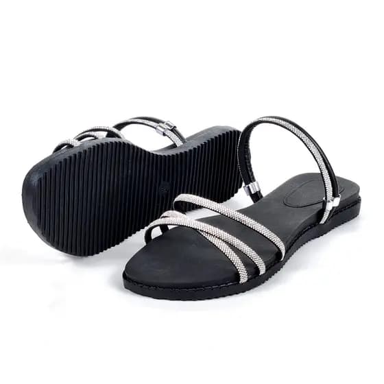 Sandália Feminina Super Confortável strass Brilhante Resistente Colada Forte Macia Oferta Imperdivel