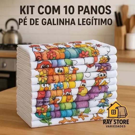 10 PANOS De Prato ESTAMPADO PÉ DE GALINHA Atacado Guardanapo Tecido 100% Algodão Com Bainha