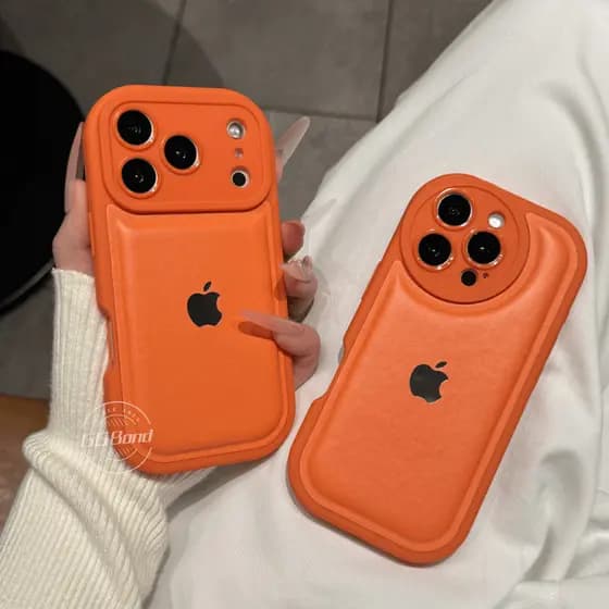 Elegante 3D Macio Almofada De Ar Caso Couro iPhone 17 16 15 14 13 12 11 Pro Max Luxo Resistente Ao Choque Capa Protetora
