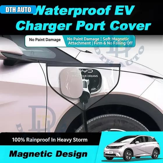 Capa Protetora Magnética à Prova d'Água para Porta de Carregamento DTH BYD Dolphin EV, Universal para Carregamento Exter