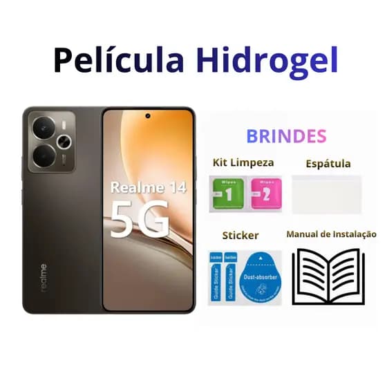 Película Hidrogel Realme 14 5G - ESCOLHA HD ou PRIVACIDADE | Ler Descrição