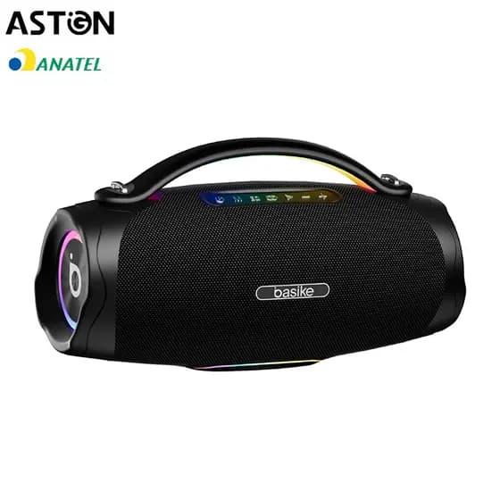 Caixa de Som Bluetooth Basike Ba-RAD181 300 W RMS Bateria 30000 mAh TWS IPX6 e Luzes RGB