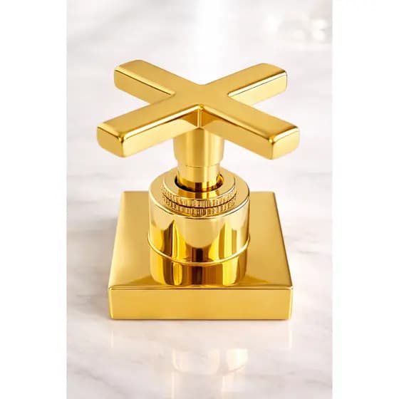 Acabamento C-22 Dourado 100% Metal Para Registros 1/2 e 3/4, Acabamento De Metal Registros