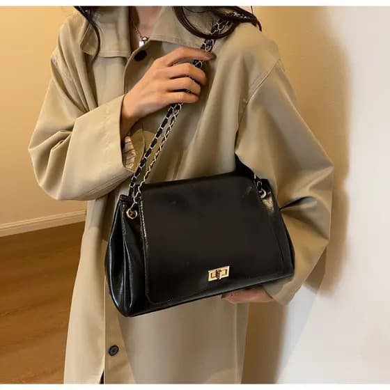 Bolsa Tote Feminina Bordô, Bolsa de Ombro com Alça de Corrente, bolsas feminina elegante bolsa meido
