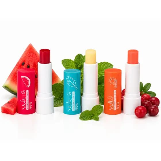 Kit Protetor Labial Vult Morango + Cranberry + Melancia Vegano