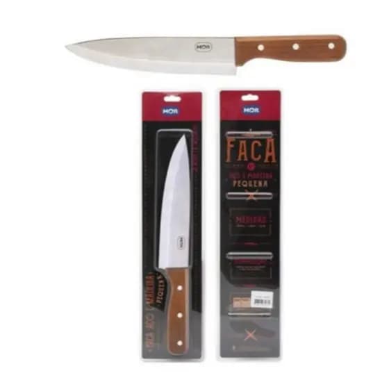 Faca de Aço Inoxidável em Madeira rustica tamanho 8" G