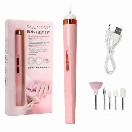 Lixadeira Lixa De Unha Alicate de unha Remover 5 em 1 Manicure Cutícula Portátil Recarregável Salon Nails