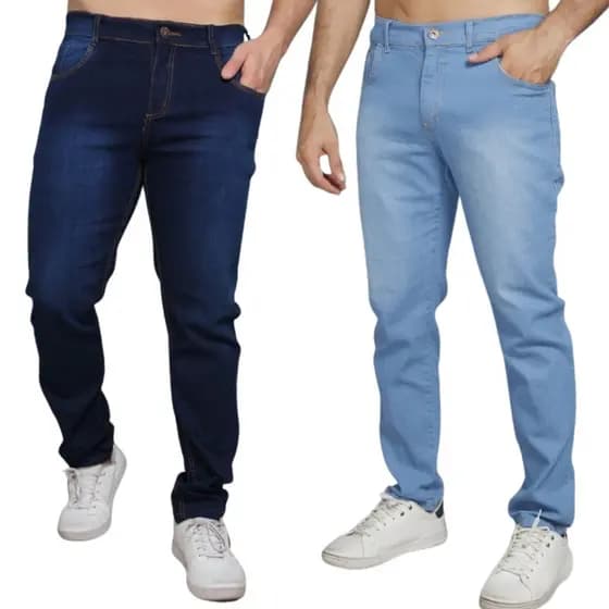 Kit Calças Jeans Masculinas Slim com Elastano – Tecido Premium NF