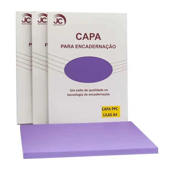 Capa PP Couro Lilás A4 100 un