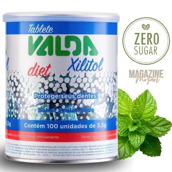 Chiclete Valda Diet Zero Açúcar Pote c/100 Unidades