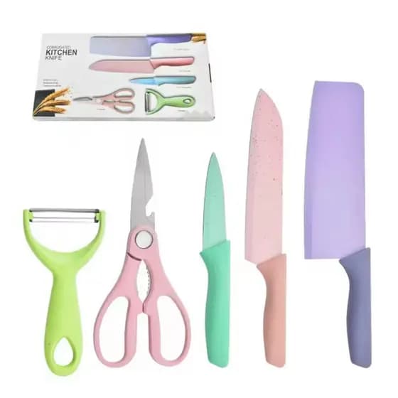 Kit de Facas Colorido Inox com 5 Peças Menor Preço