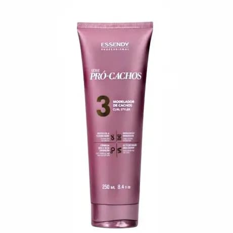 Modelador de Cachos Série Pró-Cachos 250ml Essendy - Para cabelos crespos cacheados e ondulados Curl Style, Alta Definiç