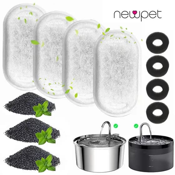 Filtros De Substituição Para Fonte De Água Gatos Alimentadores De Aço Inoxidável Animais Domésticos Filtro De Carvão Ativado