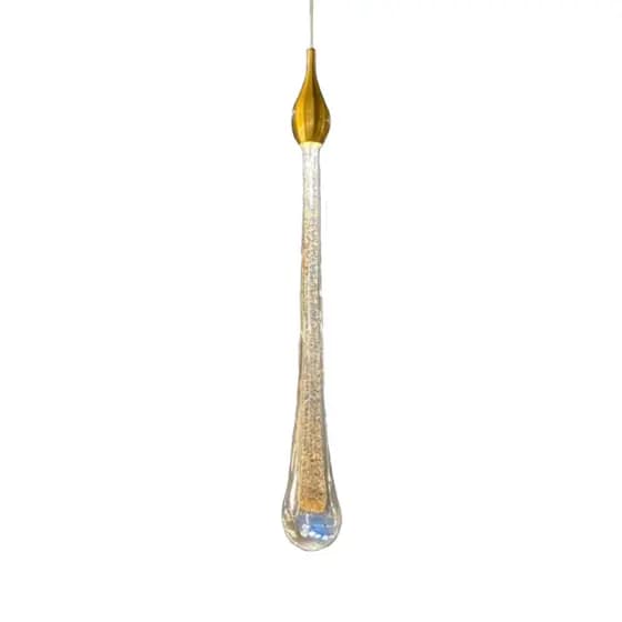 Luminária Pendente Gota Led Dourado Luminária Cristal Bolhas Quarto Sala Banheiro Lavabo Escritório