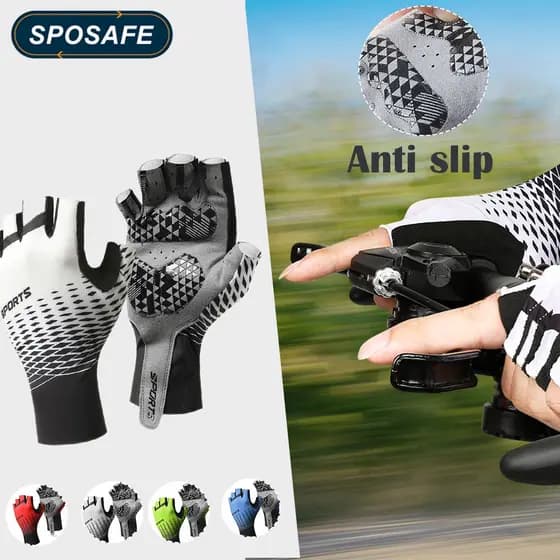 Luvas De Ciclismo SPOSAFE 1luvas De Mão Esportivas Treinamento Meio Dedo-Montanha Para Homens Bicicleta MTB Mulheres