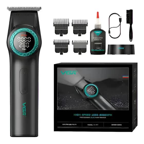 Máquina De Cortar Cabelo de Acabamento VGR V977 Motor turbo 9.000 RPM e 4 Horas De Bateria