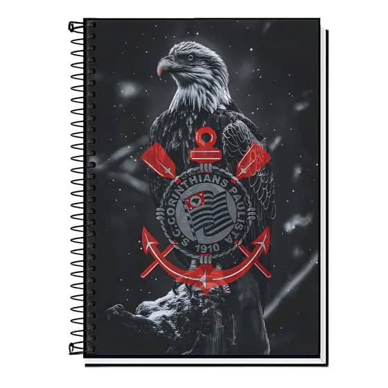 Caderno Escolar Corinthians FC | Bando de Loucos | Gaviões da Fiel | Capa Dura & Espiral – 1,10,15,20 Matérias | Timão