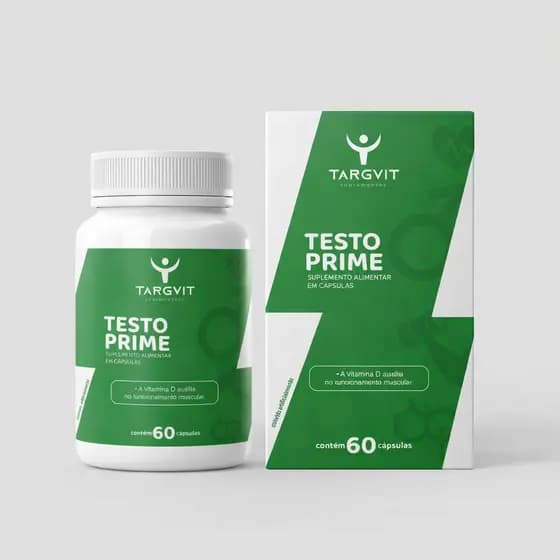 Kit com 2 Testo Prime Targvit Suplemento Alimentar Masculino 60 Cápsulas