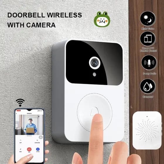 Campainha De Vídeo Porta Smart HD À Prova D'água De Visão Noturna Sem Fio D'água Para Escritório De Segurança Doméstica