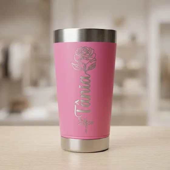 Copo Térmico Inox Personalizado + 1 Gravação do Nome logo ou Time Grátis