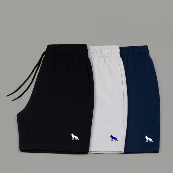 KIT 3 SHORT ACOSTAMENTO BÁSICO BERMUDA TACTEL ELASTANO VERÃO LEVE LOBO