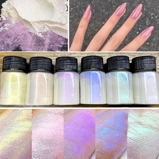 Aurora Em Pó Brilhante Decoração De Unhas Mágico Espelho Pigmento Cromado A Laser Artístico Moda