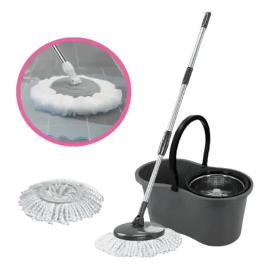 Mop Giratório com Balde 8 Litros e Cesto em Inox Cor Sortida para Limpeza