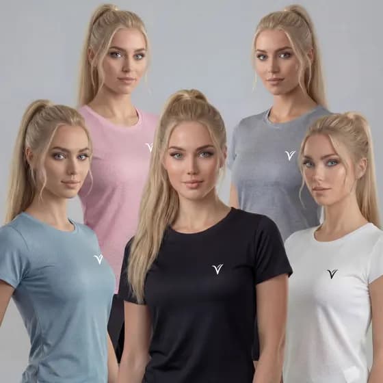 Kit 5 Camiseta Dry Fit Feminina Original Respirável Confortável Ideal Para Treinos Academia