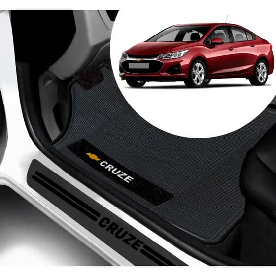 Kit Tapete E Soleira De Porta UNIVERSAL Gm Cruze Personalizado PARA CARRO AUTOMOTIVO