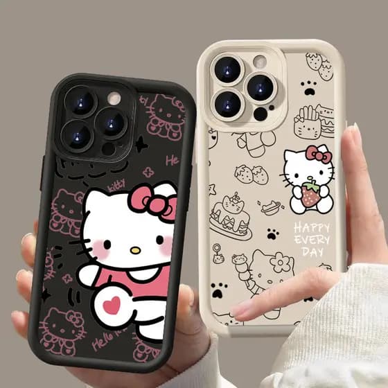 Capa De Telefone De Silicone Macio Fofa Hello Kitty Para Samsung A06 A16 A26 A36 A56 A14 A32 A05S A05 A55 A35 A34 A15 A5