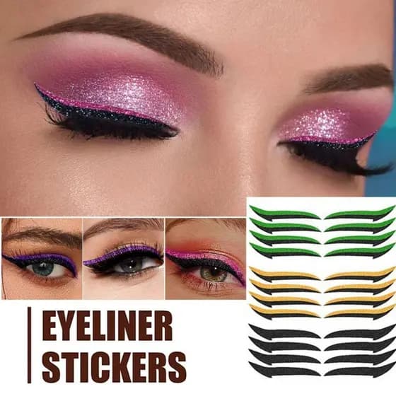 Glitter Delineador Adesivo DoubleLine Pálpebra Remendo Auto-Beleza Cosmética Maior Listra Preta Decalques De Dupla