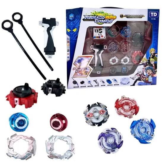 Tornado Gyro Combat - 4 Beyblades + Arena + Lançadores