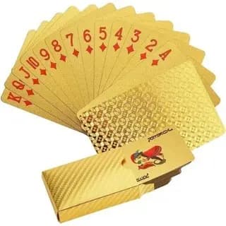 Baralho Dourado Ouro 24k Dollar Poker Cartas Jogos À Prova D'agua