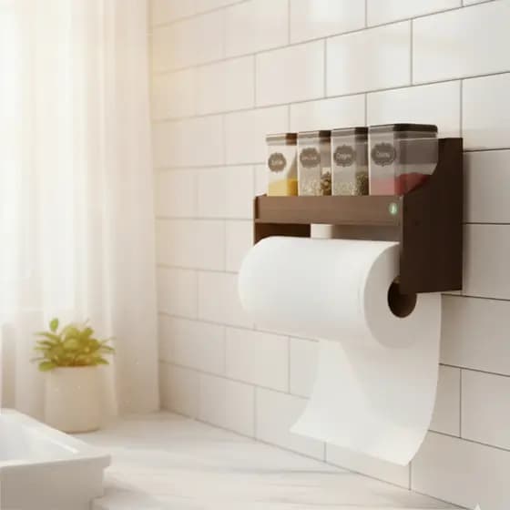 Porta Temperos Prateleira, 4 Potes, Mesa, Parede ,Temperos, Condimentos, Mantimentos Cozinha - MDF