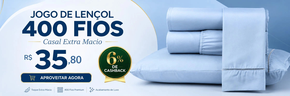 Jogo de Lençol 400 Fios Extra Macio