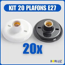Kit 20 Luminárias Plafonier Plafon Redondo Lâmpada Teto Bivolt E27 100w Soquete Bocal 110v 220v