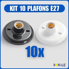 Kit 10 Luminárias Plafon Plafonier Redondo Lâmpada Teto E27 Bivolt Soquete Bocal 100w