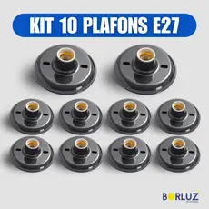 Kit 10 Luminárias Plafon Lâmpada Led Para Teto Plafonier Redondo E27 Bivolt Soquete Bocal 100w